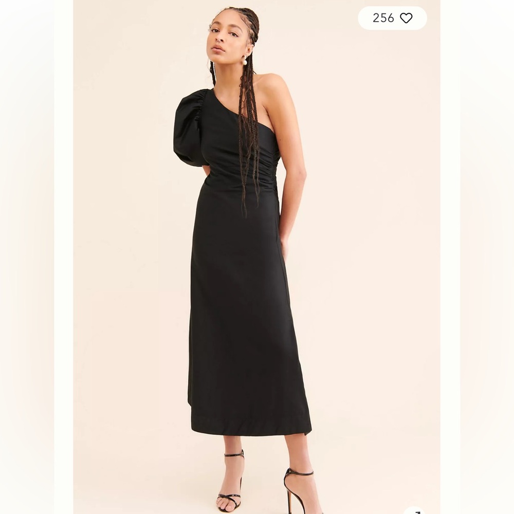Anthropologie Aureta One-Shoulder Puff-Sleeve Dress P-S